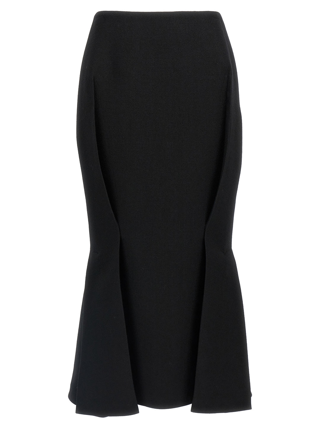 Prada Black Virgin Wool Midi Skirt