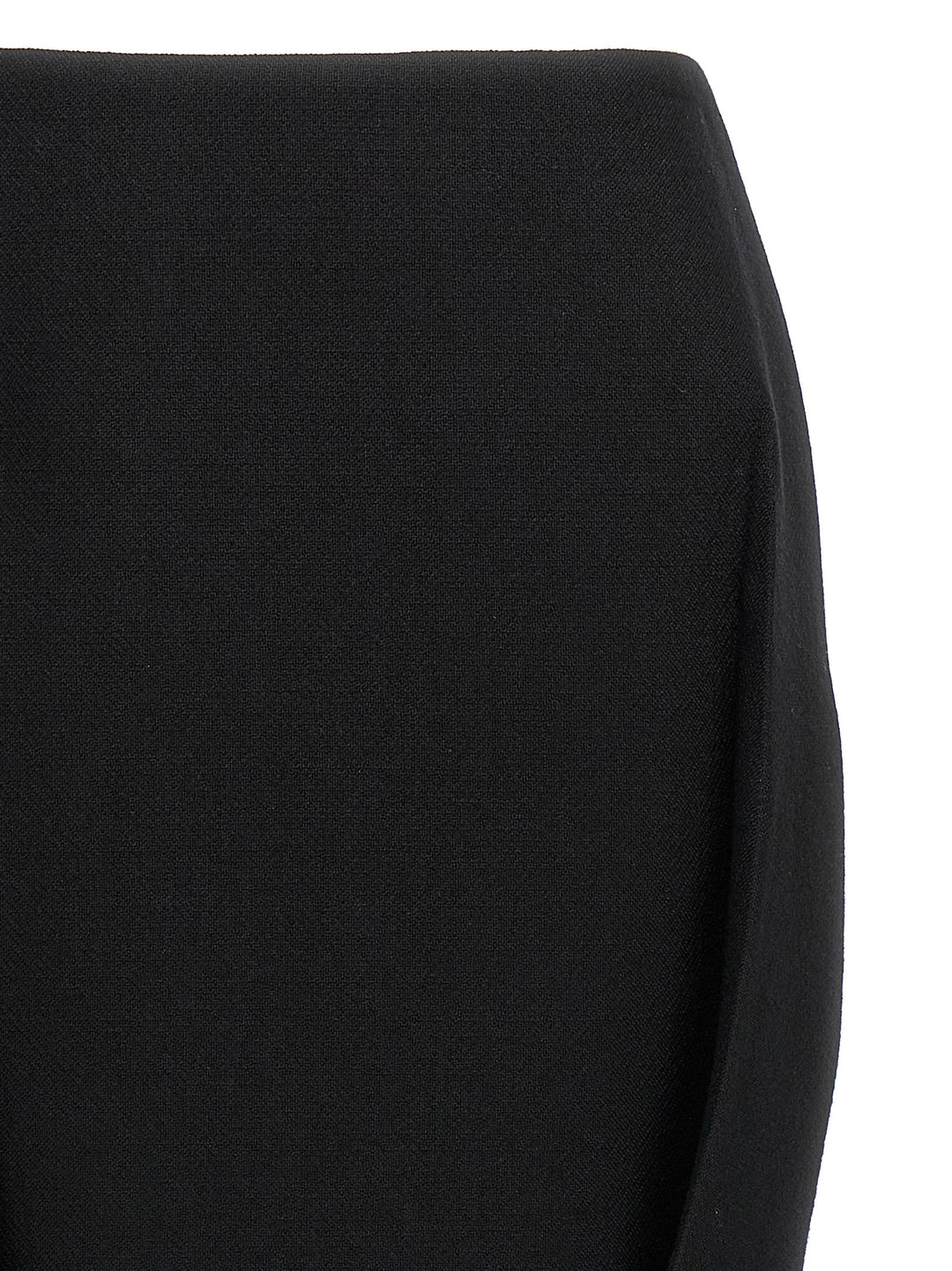 Prada Black Virgin Wool Midi Skirt