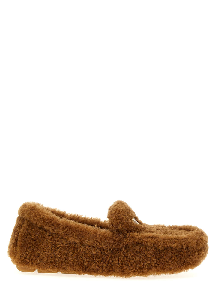 Prada Brown Lamb Leather Slip-On Loafers