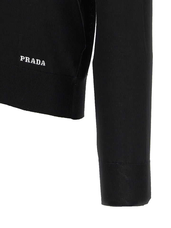 Prada Black Silk Cardigan