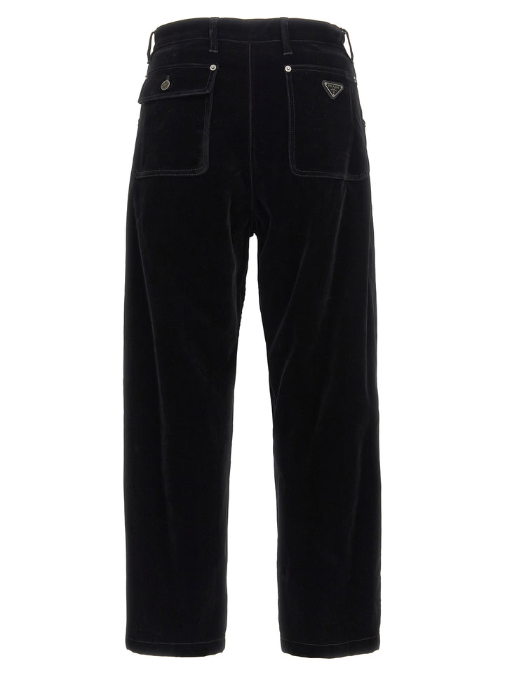 Prada Black Cotton Casual Pants
