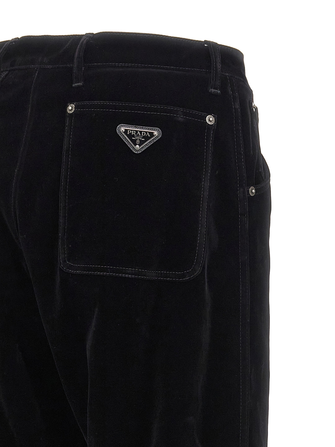 Prada Black Cotton Casual Pants