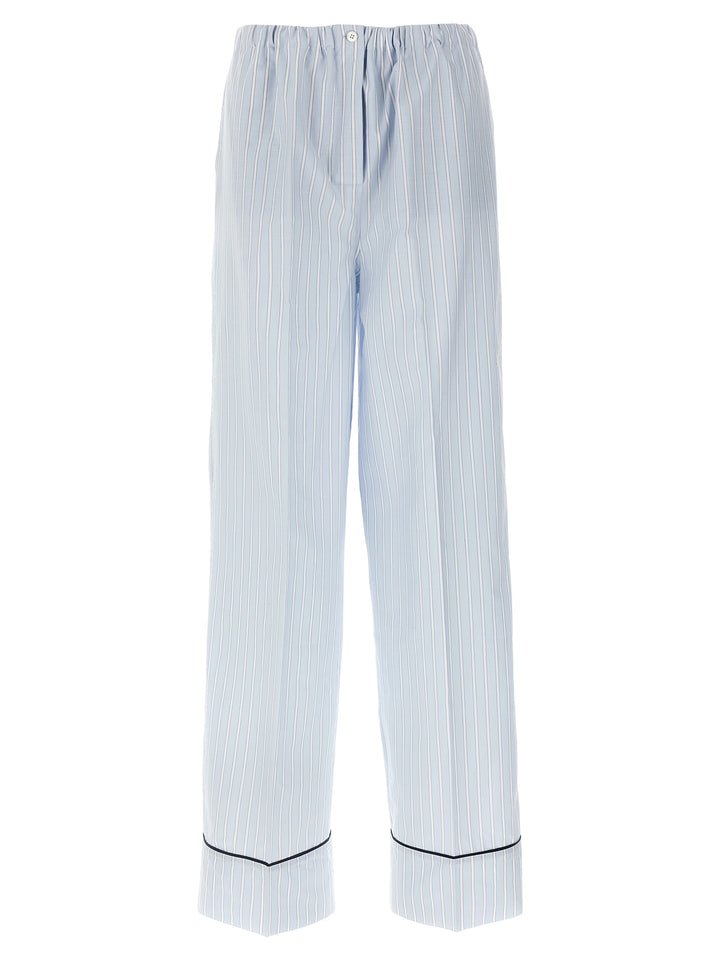 Prada Blue Cotton Casual Pants