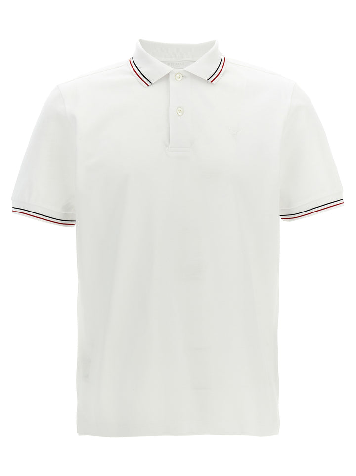 Prada White Cotton Polo Shirt