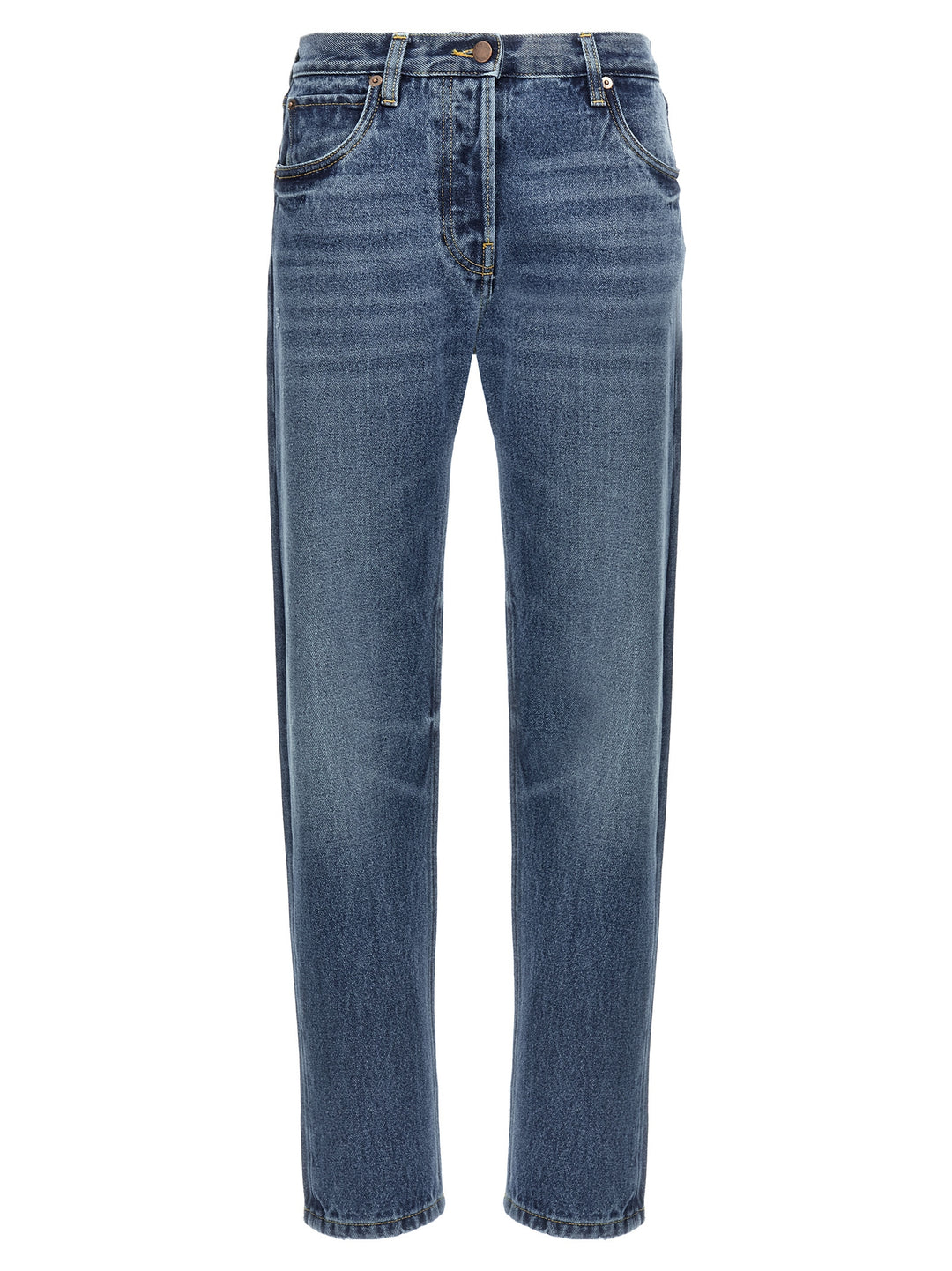 Prada Blue Cotton Straight-Leg Jeans
