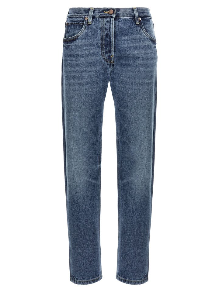 Prada Blue Cotton Straight-Leg Jeans