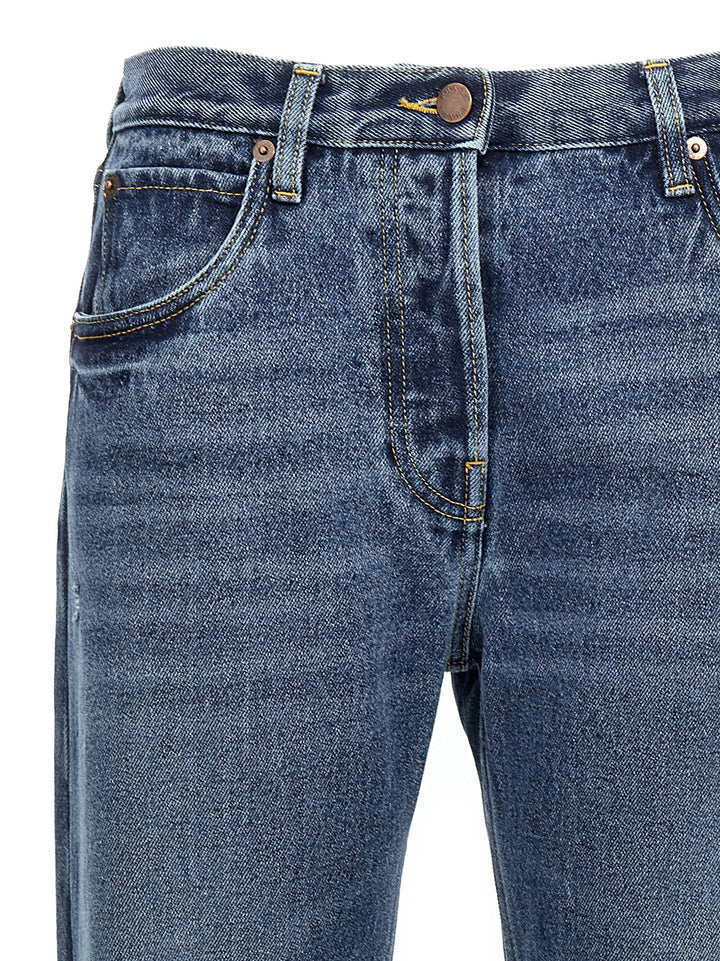 Prada Blue Cotton Straight-Leg Jeans
