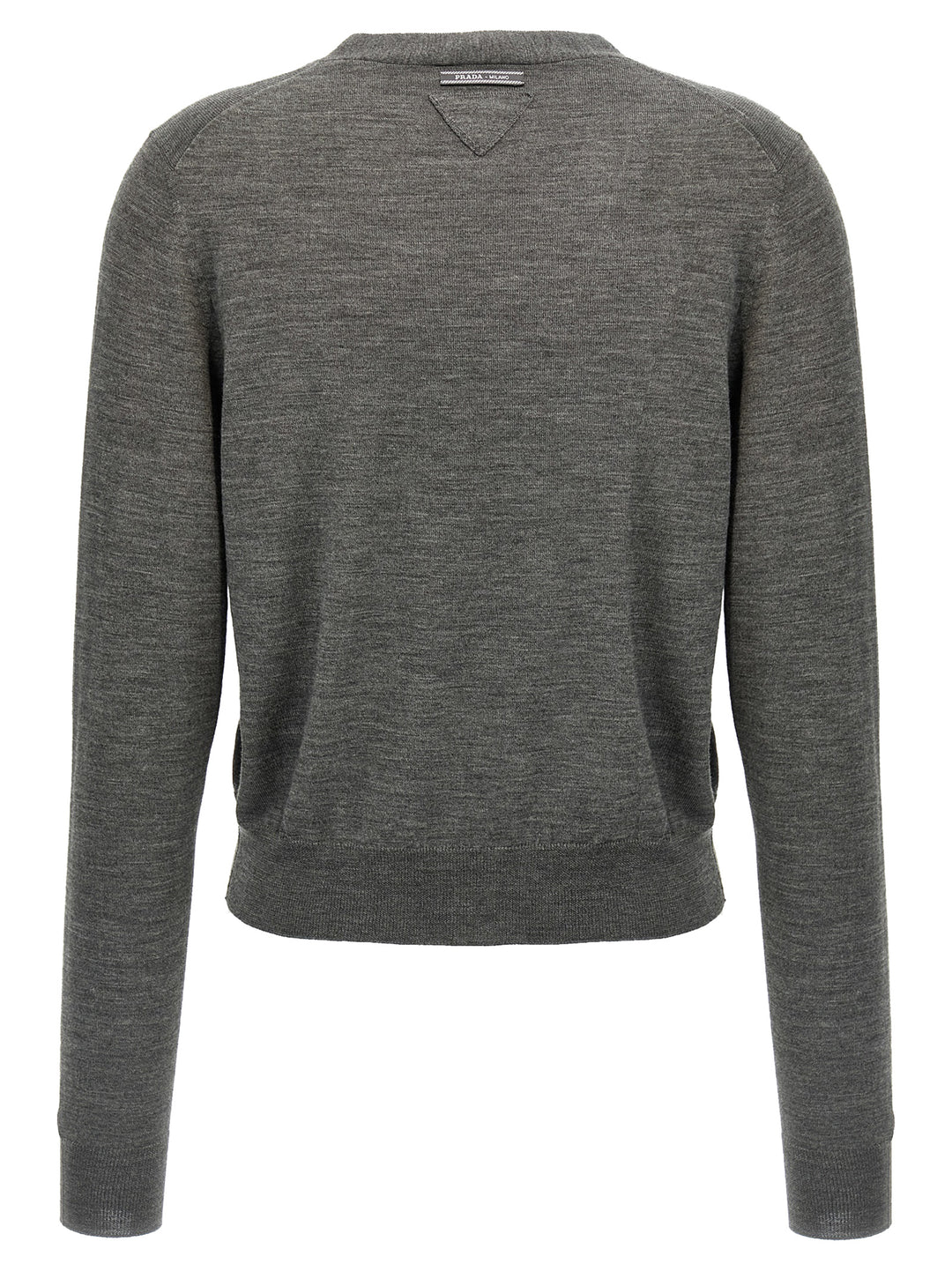 Prada Gray Virgin Wool Cardigan