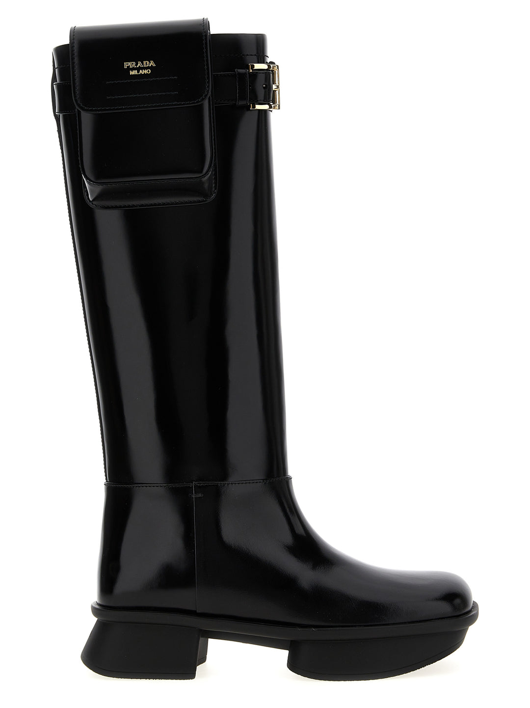 Prada Black Calfskin Over The Knee