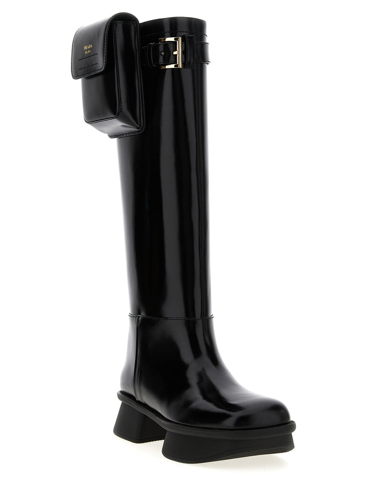 Prada Black Calfskin Over The Knee