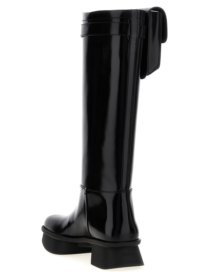 Prada Black Calfskin Over The Knee