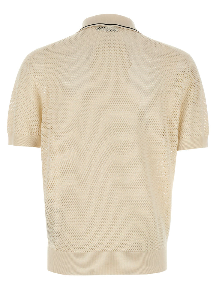 Prada White Silk Polo Shirt