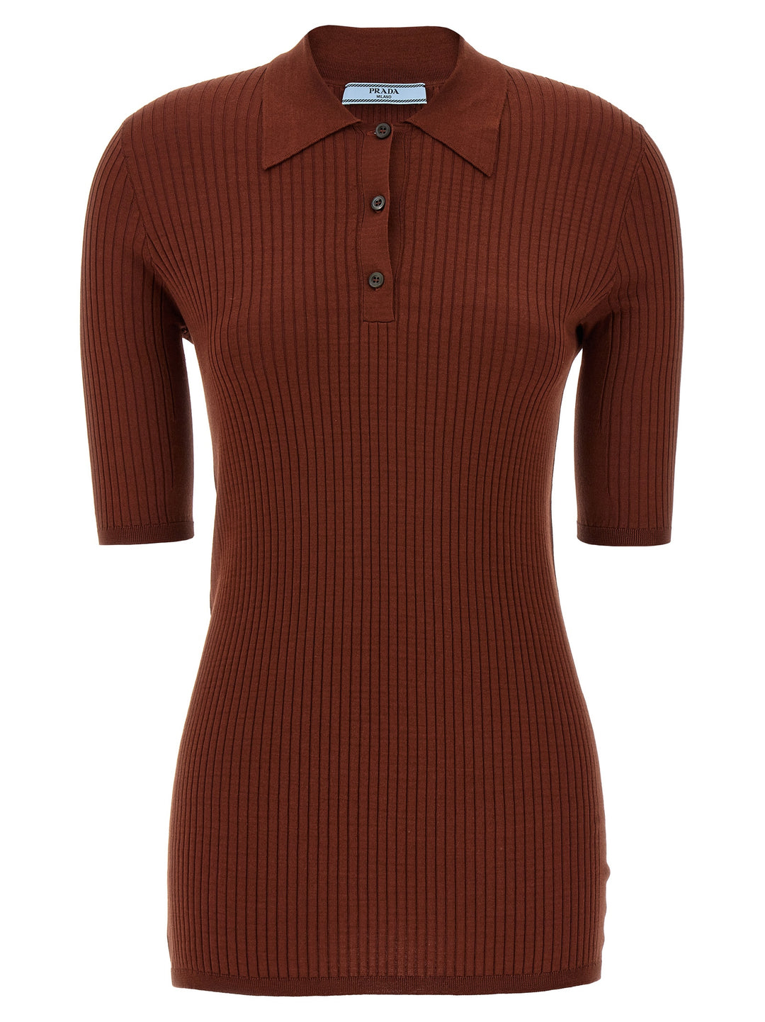 Prada Brown Cotton Polo Shirt