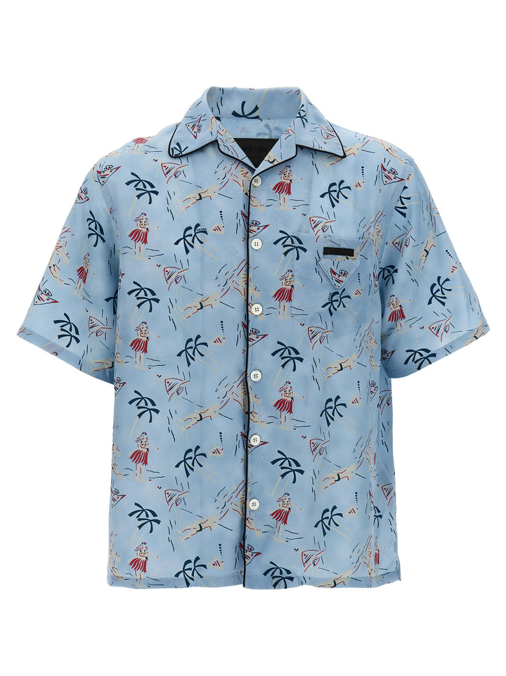 Prada Blue Viscose Blouse