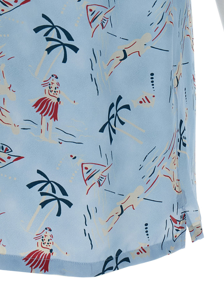 Prada Blue Viscose Blouse
