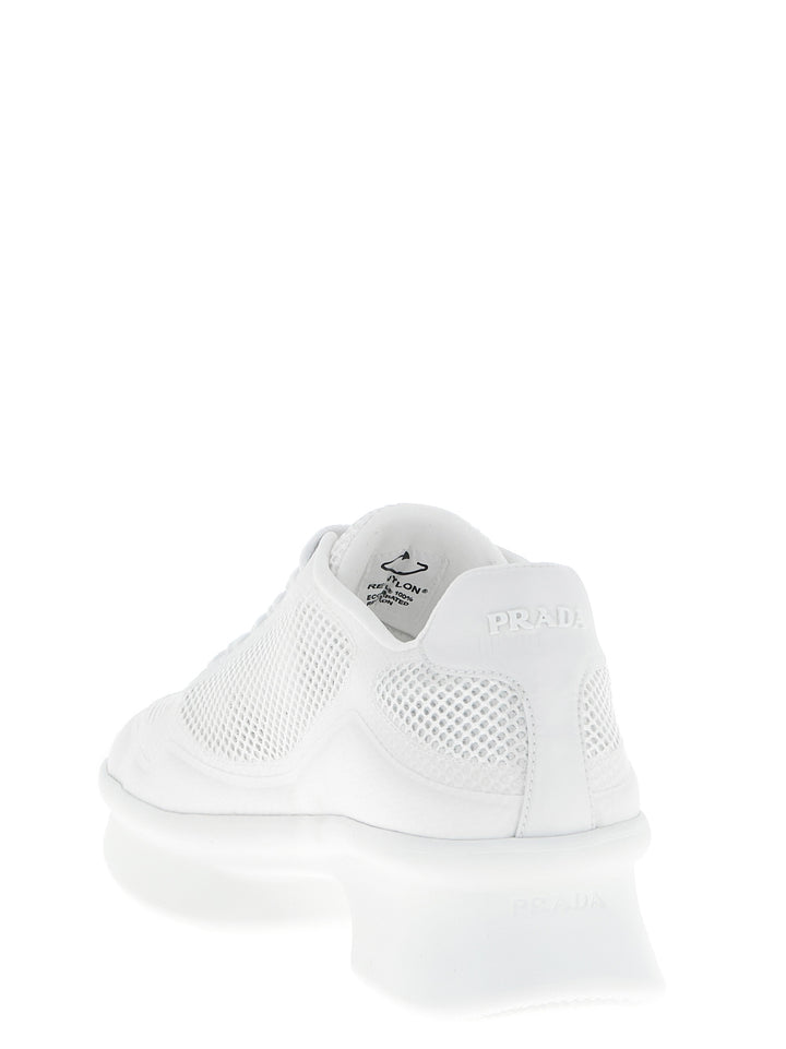 Prada White Polyester Athletic Sneakers