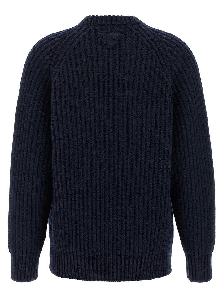 Prada Blue Virgin Wool Cardigan