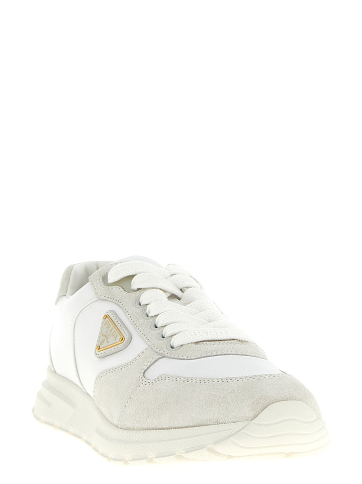 Prada White Polyamide Low Top Sneakers