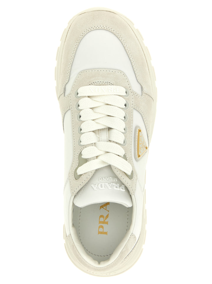 Prada White Polyamide Low Top Sneakers