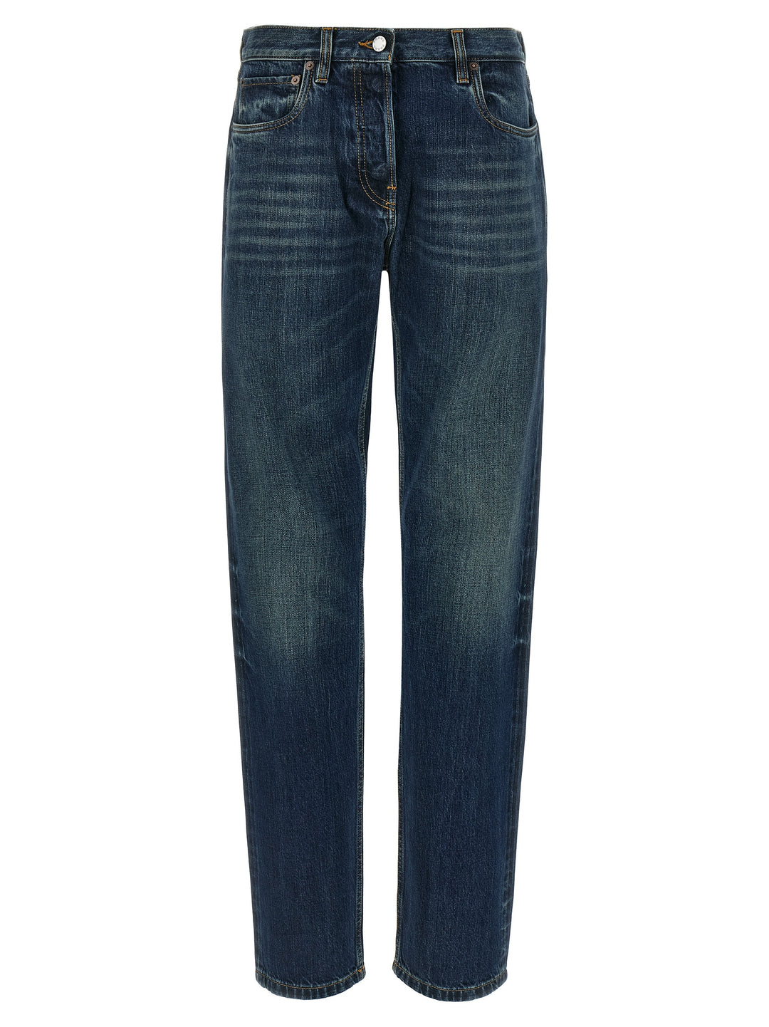 Prada Blue Cotton Straight-Leg Jeans