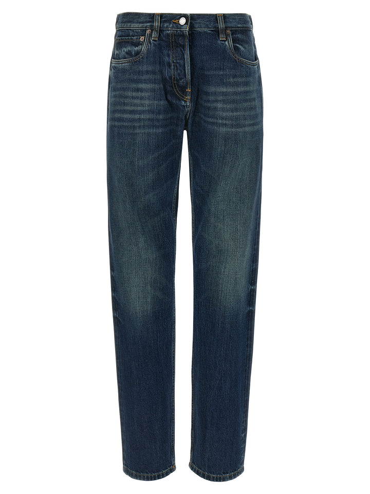 Prada Blue Cotton Straight-Leg Jeans