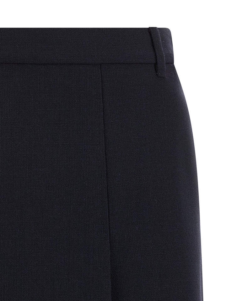 Prada Blue Virgin Wool Midi Skirt