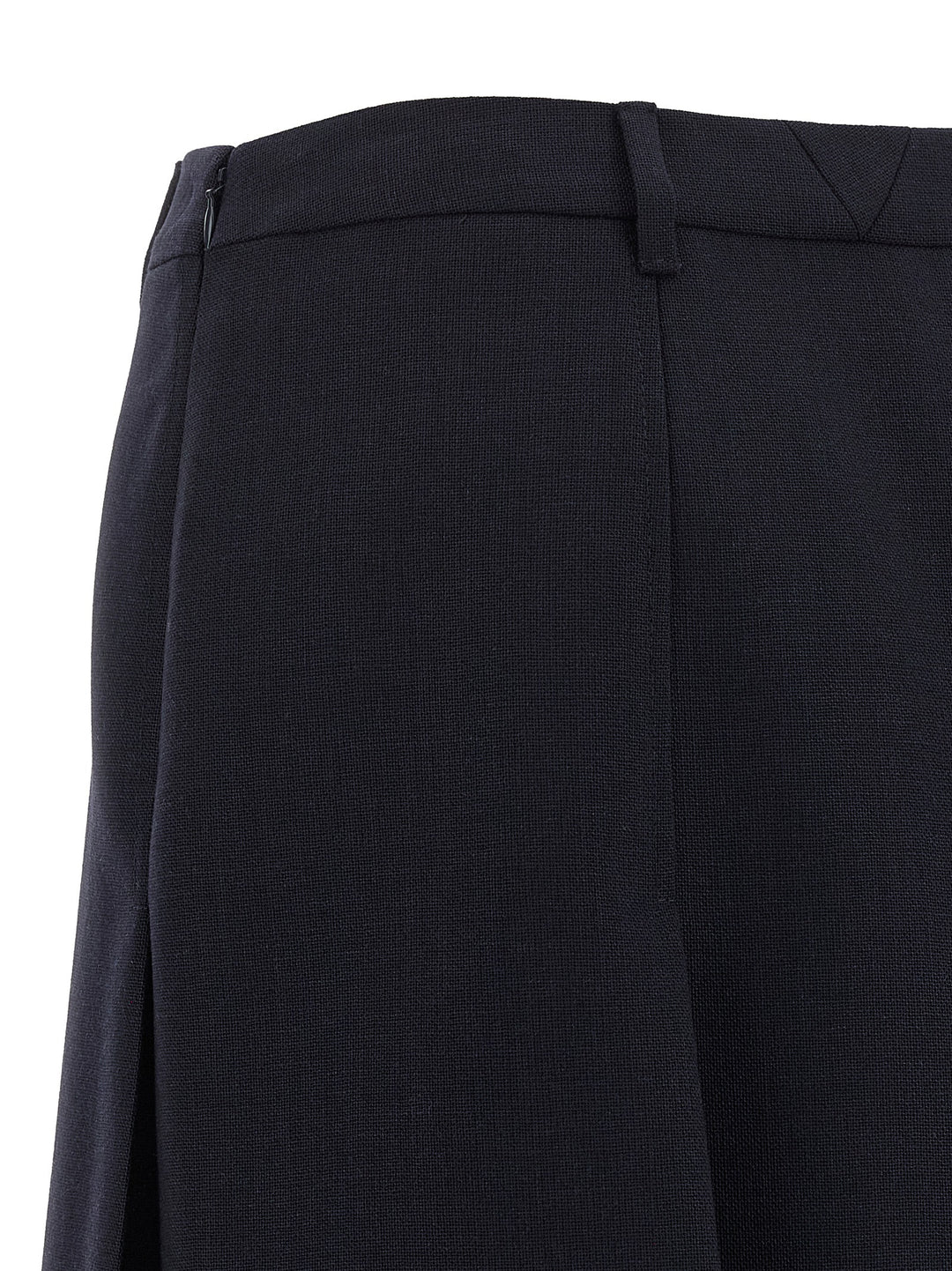 Prada Blue Virgin Wool Midi Skirt