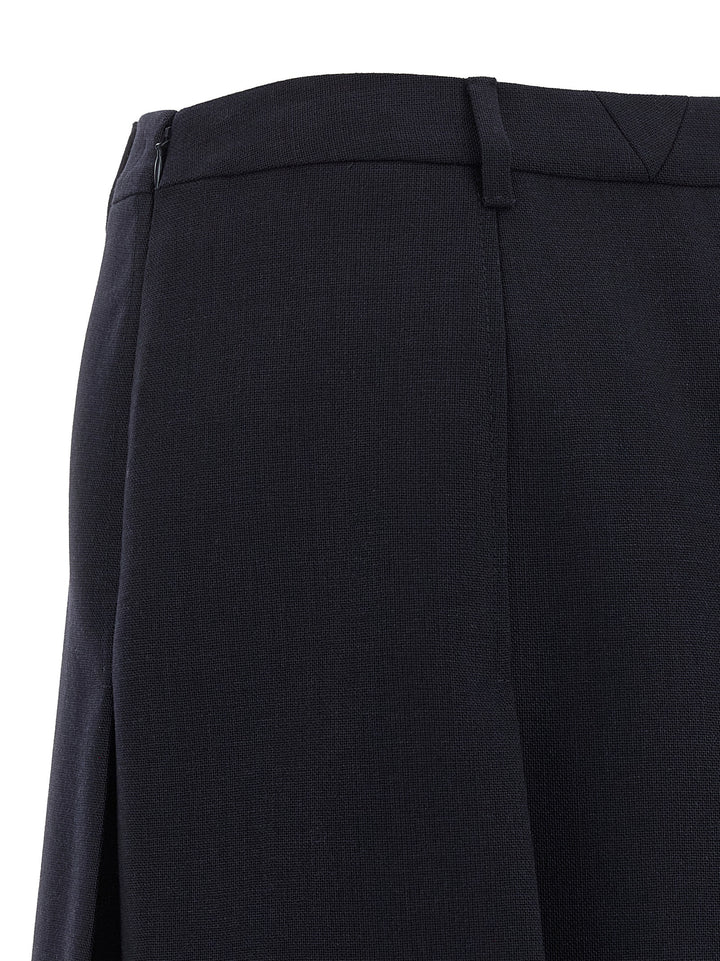 Prada Blue Virgin Wool Midi Skirt