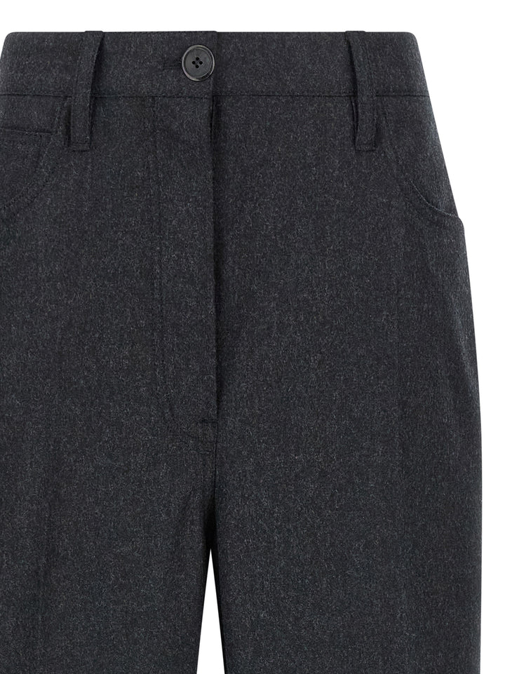 Prada Gray Virgin Wool Casual Pants