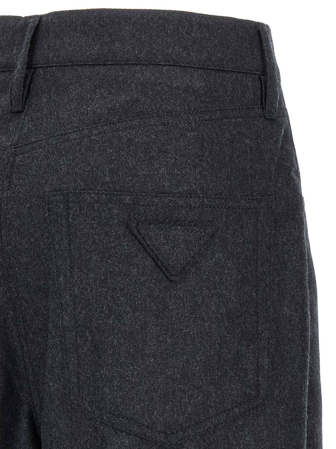 Prada Gray Virgin Wool Casual Pants