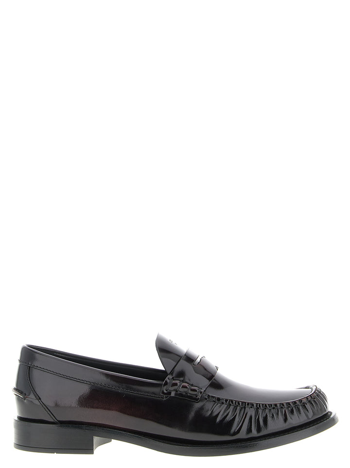 Prada Bordeaux Calfskin Slip-On Loafers