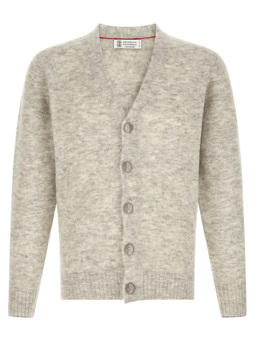 Brunello Cucinelli Gray Alpaca Leather Cardigan