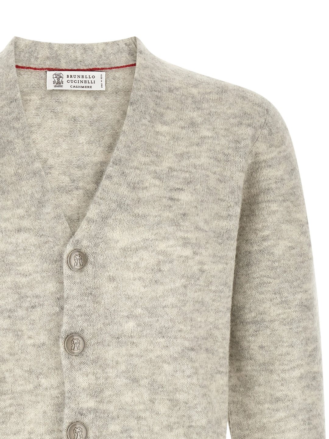 Brunello Cucinelli Gray Alpaca Leather Cardigan