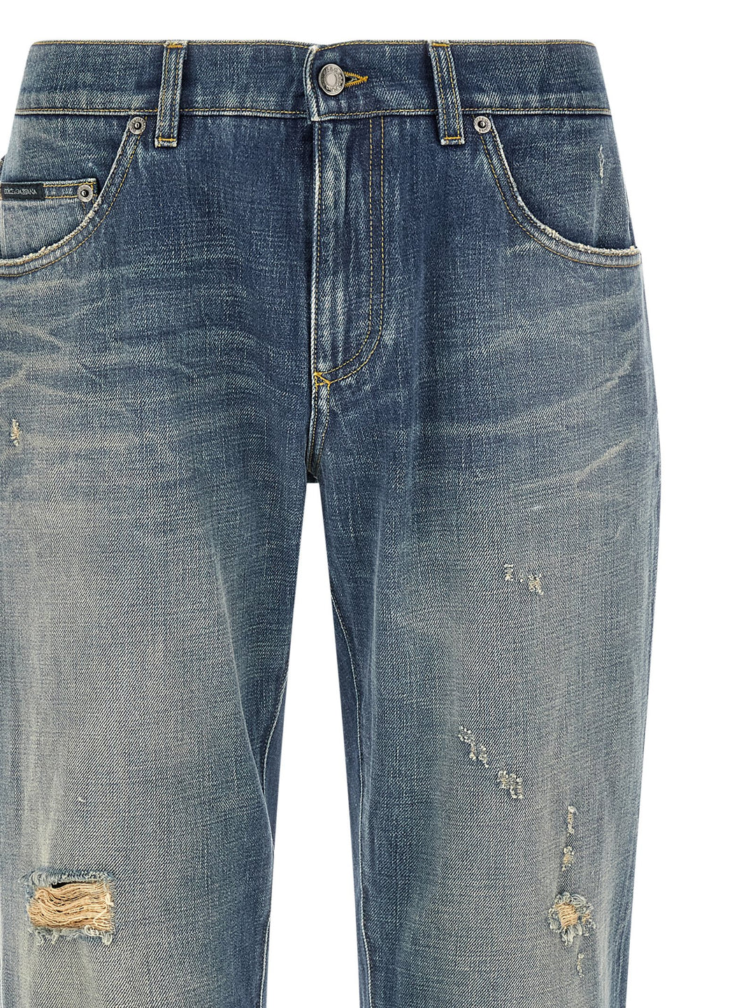 Dolce &amp; Gabbana Blue Cotton Relaxed Fit Jeans