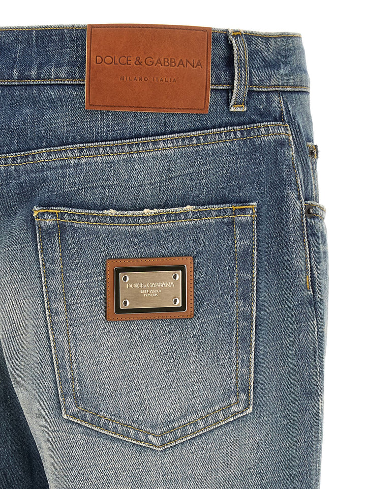 Dolce &amp; Gabbana Blue Cotton Relaxed Fit Jeans