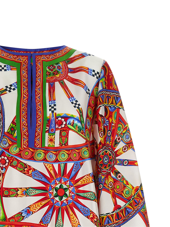 Dolce &amp; Gabbana Multicolor Silk Long Dress