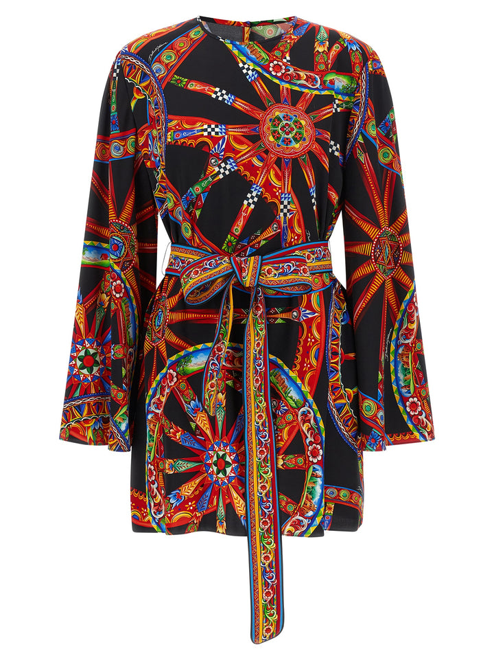 Dolce &amp; Gabbana Multicolor Silk Short Dress