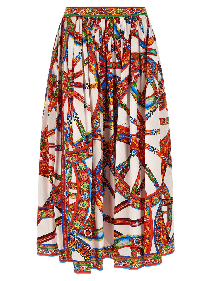Dolce &amp; Gabbana Multicolor Cotton Midi Skirt