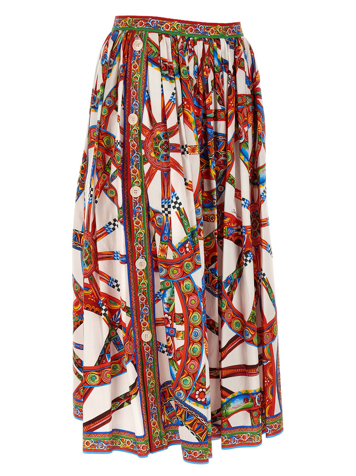 Dolce &amp; Gabbana Multicolor Cotton Midi Skirt