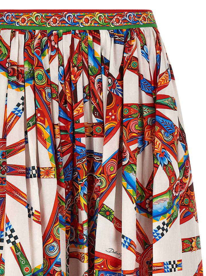 Dolce &amp; Gabbana Multicolor Cotton Midi Skirt