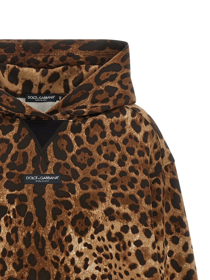Dolce &amp; Gabbana Brown Cotton Hoodie