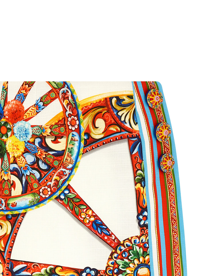 Dolce &amp; Gabbana Multicolor Cotton Long Skirt