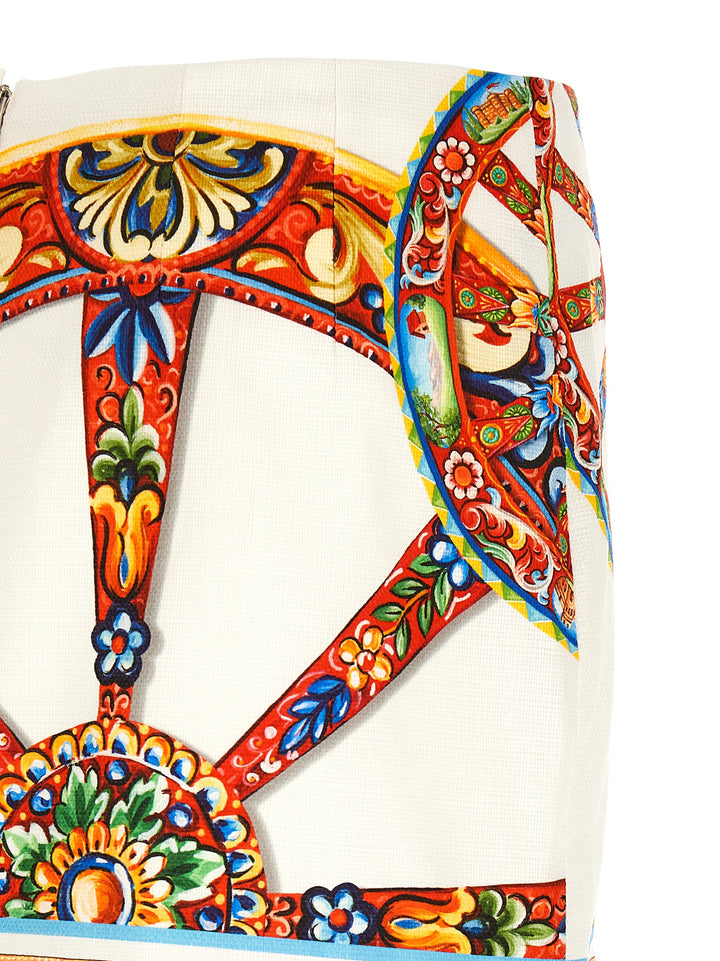Dolce &amp; Gabbana Multicolor Cotton Long Skirt