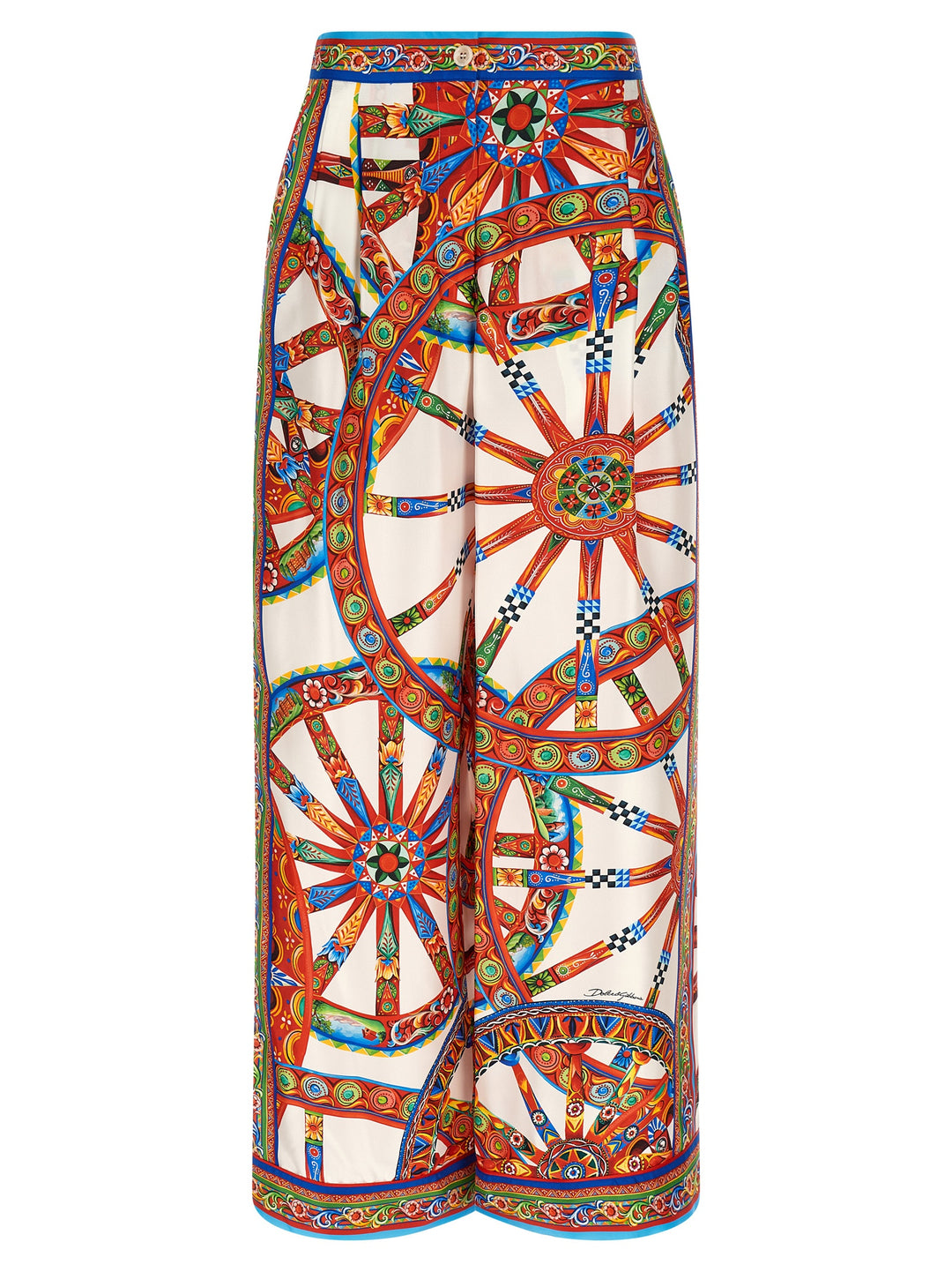 Dolce &amp; Gabbana Multicolor Silk Casual Pants