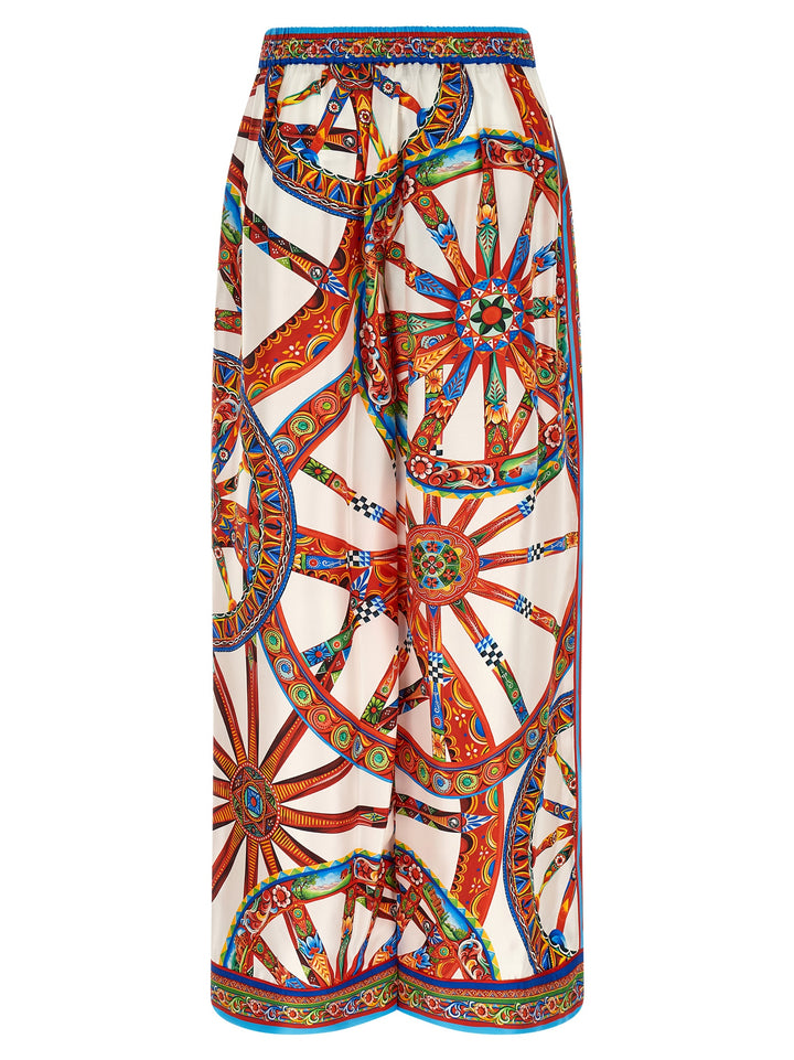 Dolce &amp; Gabbana Multicolor Silk Casual Pants
