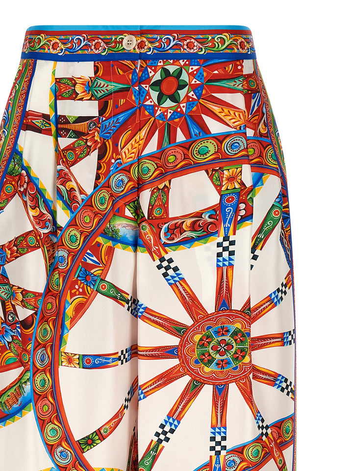 Dolce &amp; Gabbana Multicolor Silk Casual Pants