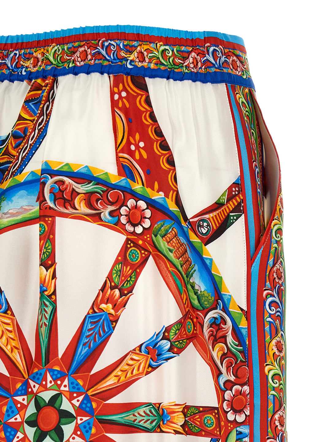 Dolce &amp; Gabbana Multicolor Silk Casual Pants