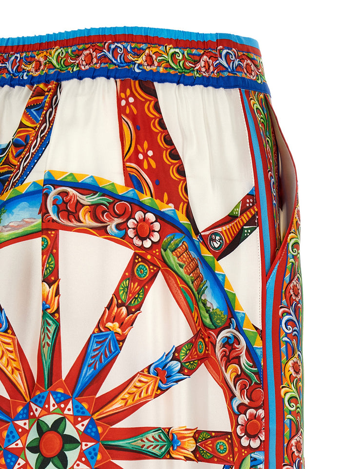 Dolce &amp; Gabbana Multicolor Silk Casual Pants
