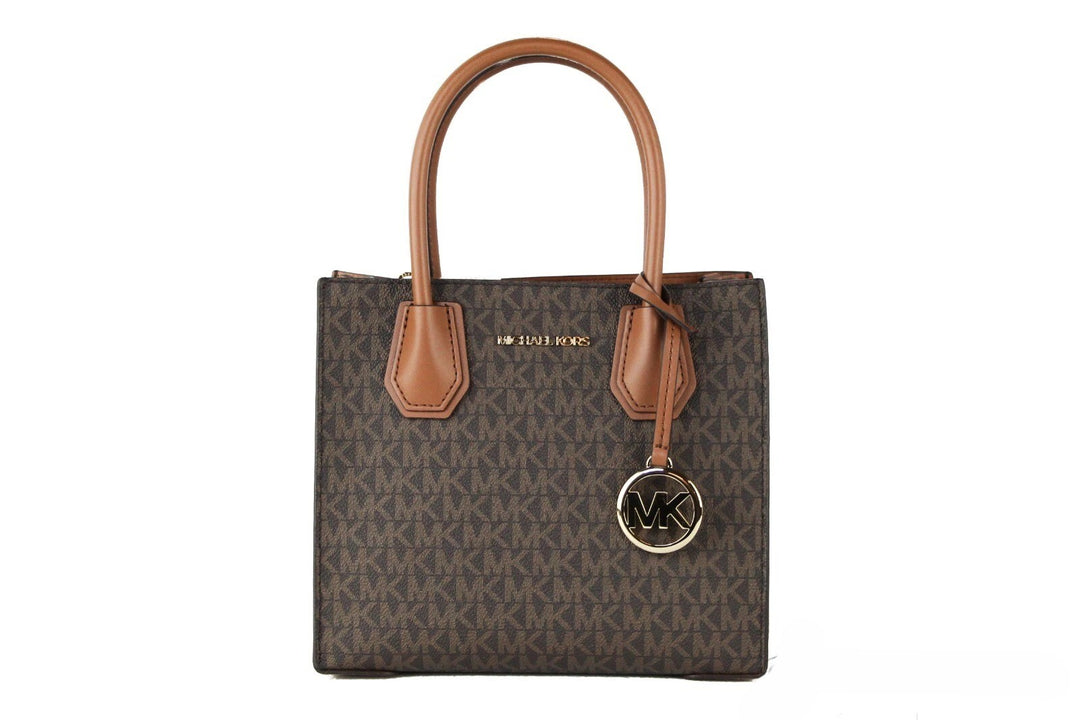 Michael Kors MICHAEL KORS Mercer 35S1GM9M2B Medium Logo And Leather Accordion Crossbody Bag In Brown