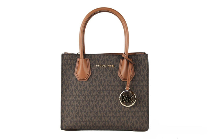 Michael Kors MICHAEL KORS Mercer 35S1GM9M2B Medium Logo And Leather Accordion Crossbody Bag In Brown